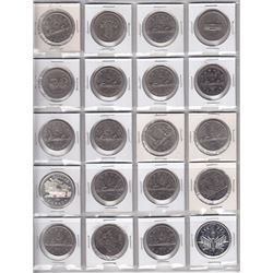 Lot of 20 Canadian $1 Dollar Coins (1968 - 2000) - 2 Are Silver