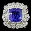 Image 1 : 18K White Gold 4.14ct Tanzanite & 1.41ct Diamond R