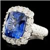 Image 2 : *GIA 18K Gold 9.28ct Sapphire & 2.70ctw Diam Ring