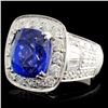 Image 2 : 18K Gold 6.94ct Tanzanite & 2.00ctw Diamond Ring