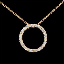 14K Gold 0.73ctw Diamond Pendant