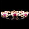 Image 2 : 18K Rose Gold 6.69ct Ruby & 4.26ctw Diamond Bracel