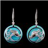 Image 1 : 18K White Gold 11.57ct Turquoise & 0.42ct Diamond