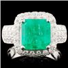 Image 1 : 18K Gold 3.07ct Emerald & 2.29ctw Diamond Ring