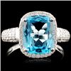 Image 1 : 14K Gold 3.58ct Topaz & 0.51ctw Diamond Ring