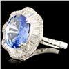 Image 2 : 18K Gold 3.81ct Sapphire & 1.18ctw Diamond Ring