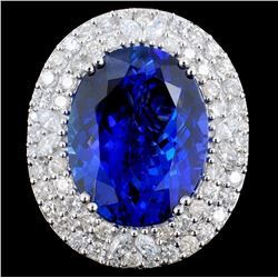 18K Gold 16.55ct Tanzanite & 2.05ct Diamond Ring