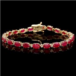 `14k Gold 11.50ct Ruby 0.40ct Diamond Bracelet