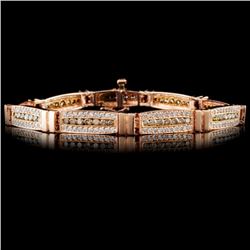 14K Rose Gold 3.96ctw Fancy Color Diamond Bracelet