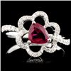 Image 1 : 18K Gold 0.76ct Ruby & 0.27ctw Diamond Ring