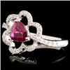 Image 2 : 18K Gold 0.76ct Ruby & 0.27ctw Diamond Ring