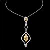 Image 1 : 18K Gold 1.26ctw Fancy Color Diamond Pendant