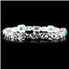 Image 2 : 14K Gold 3.00ct Emerald & 1.73ctw Diamond Bracelet