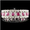 Image 2 : 14K Gold 21.50ct Ruby & 3.25ctw Diamond Bracelet