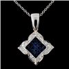 Image 2 : 18K Two Tone 0.91ct Sapphire & 0.25ct Diamond Pend