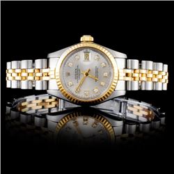 Rolex YG/SS DateJust Ladies Diamond Wristwatch