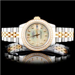 Rolex YG/SS DateJust Diamond Ladies Wristwatch