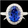 Image 1 : 18K Gold 3.91ct Tanzanite & 1.07ctw Diamond Ring