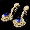 Image 2 : 18K Gold 4.47ctw Tanzanite & 3.02ctw Diamond Earri