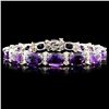 Image 1 : 14K Gold 26.80ctw Amethyst & 1.15ctw Diamond Brace