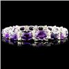 Image 2 : 14K Gold 26.80ctw Amethyst & 1.15ctw Diamond Brace