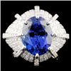 Image 1 : 18K Gold 5.91ct Tanzanite & 1.96ctw Diamond Ring