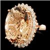 Image 2 : 14K Gold 17.86ct Morganite & 0.94ctw Diamond Ring