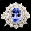 Image 1 : 14K Gold 1.82ct Tanzanite & 1.03ctw Diamond Ring