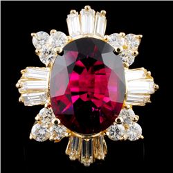 14K Gold 5.76ct Tourmaline & 1.81ctw Diamond Ring