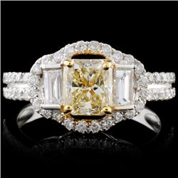 14K White Gold 1.93ctw Fancy Color Diamond Ring