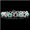 Image 2 : 14K Gold 3.70ct Emerald & 2.20ctw Diamond Bracelet