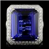 Image 1 : 18K White Gold 21.50ct Tanzanite & 3.93ct Diamond