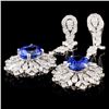 Image 2 : 18K Gold 4.72ctw Tanzanite & 3.17ctw Diamond Earri