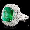 Image 2 : 18K W Gold 3.54ct Emerald & 1.77ct Diamond Ring