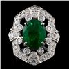 Image 1 : 14K Gold 3.63ct Emerald & 1.24ct Diamond Ring