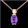 Image 1 : 14K Gold 2.42ct Amethyst Pendant