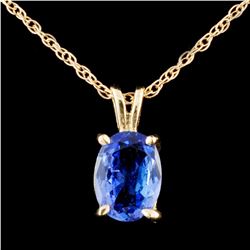 14K Gold 0.88ct Tanzanite Pendant