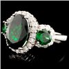 Image 2 : 18K Gold 6.55ct Tsavorite & 2.72ctw Diamond Ring