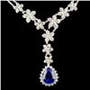Image 2 : 18K Gold 20.80ct Tanzanite & 8.81ctw Diamond Neckl