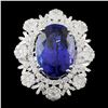 Image 1 : 18K Gold 23.15ct Tanzanite & 4.74ctw Diamond Ring
