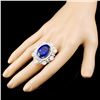 Image 3 : 18K Gold 23.15ct Tanzanite & 4.74ctw Diamond Ring