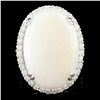 Image 1 : 18K Gold 22.53ct Opal & 1.68ctw Diamond Ring