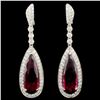 Image 1 : 18K Gold 15.24ct Tourmaline & 2.77ctw Diamond Earr