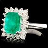 Image 2 : 18K Gold 2.28ct Emerald & 0.57ctw Diamond Ring