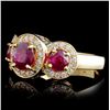 Image 2 : 14K Yellow Gold 1.85ct Ruby & 0.63ct Diamond Ring