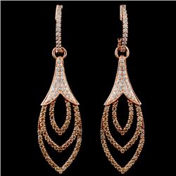 14K Gold 1.37ctw Fancy Diamond Earrings