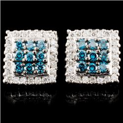14K Gold 1.33ctw Fancy Color Diamond Earrings