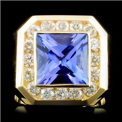 14K Gold 4.78ct Tanzanite & 1.47ctw Diamond Ring
