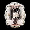 Image 1 : 14K Gold 21.01ct Morganite & 1.05ctw Diamond Ring
