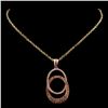Image 1 : 14K Rose Gold 0.62ctw Fancy Color Diamond Pendant